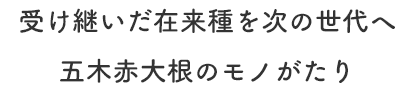 受け継いだ在来種を次の世代へ 五木赤大根のモノがたり